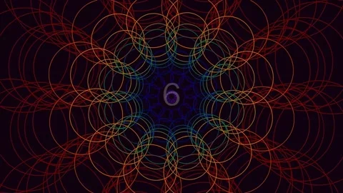 Abstract neon light circular geometric pattern background video loop Stock Footage 342116108