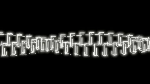 Abstract Neon Light Cube Background Video, 4K Black White Background Loop Stock Footage 232387467