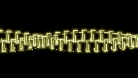 Abstract Neon Light Cube Background Video, 4K Black Yellow Background Loop Stock Footage 232387508