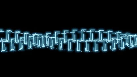 Abstract Neon Light Cube Background Video, 4K Black Blue Background Loop Stock Footage 232387510