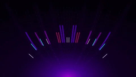 Abstract neon light equalizer background, pulsing digital audio spectrum vi.. Видео 344860677