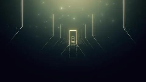 Abstract Neon Light Glowing Corridor Motion Loop Vidéo 337215117