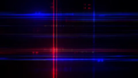 Abstract Neon Light Grid Background With Blue and Red Glitch Lines Stock-Footage 332305048