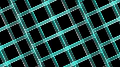 Abstract neon light grid pattern dynamically morphs and weaves futuristic t.. Stock Footage 333878295