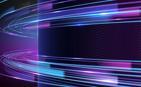 Abstract neon light lines background Stock Illustration