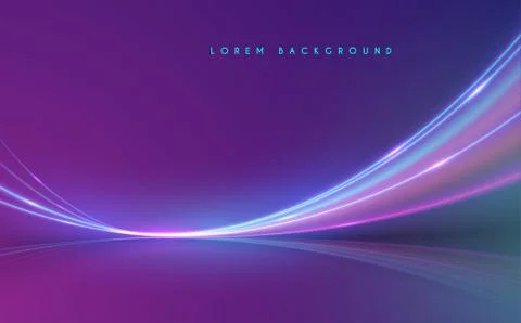 Abstract neon light lines background Stock Illustration