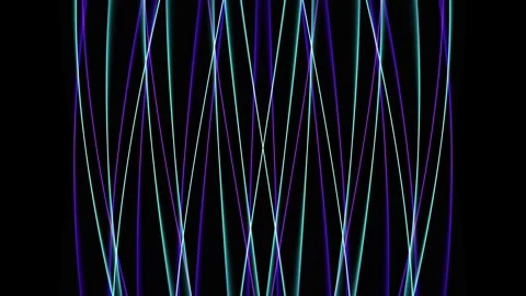 Abstract Neon Light Lines Creating a Vibrant Purple and Teal Technology 库存影片 334959342
