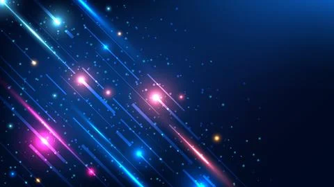 Abstract neon light motion background featuring high speed diagonal lines a.. Stock Illustration
