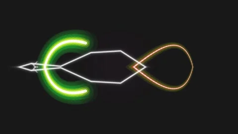 Abstract Neon Light Motion Graphic with Geometric Lines on Black Background Stock Footage 339250124