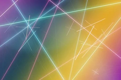Abstract neon light network lines and geometric shapes glow in purple, blue.. 스톡 일러스트