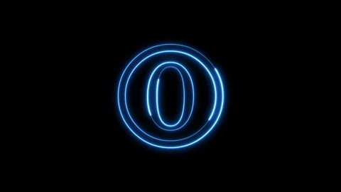 Abstract neon light number 0 zero animation on black background seamless loop Stock-Footage 337330830