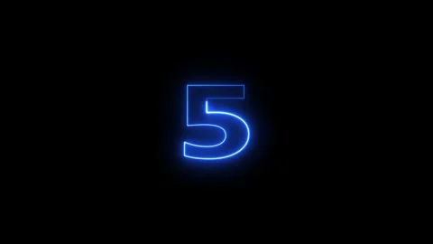 Abstract neon light number 5 glowing animation. Vidéo 331897656