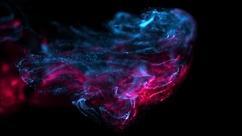 Abstract Neon Light Pattern with Blue and Red Smoke Swirls Detailing Energy.. Stock Footage 341780504