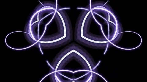 Abstract Neon Light Patterns on Black Background. Video stock 330132867