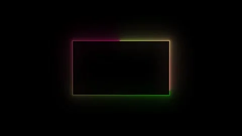 Abstract neon light rectangle frame animation. neon looped animation 스톡 동영상 332958987