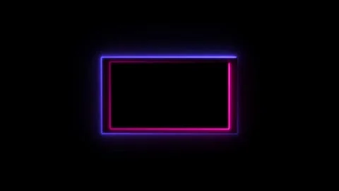 Abstract neon light rectangle frame animation. neon looped animation 스톡 동영상 332958997