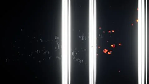 Abstract neon light reflections and bright orbs create an aesthetic futuristic 스톡 일러스트