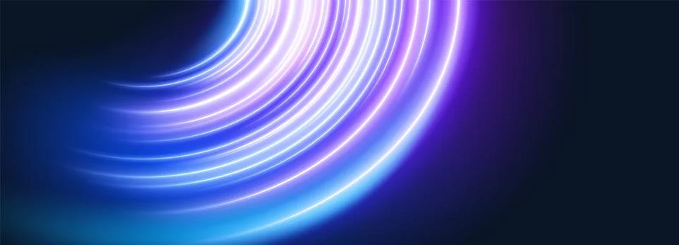 Abstract neon light ring on black background Stock Illustration