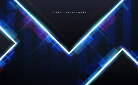 Abstract neon light shapes background Stock Illustration