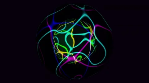 Abstract neon light sphere symbol animation. Stock Footage 332700150