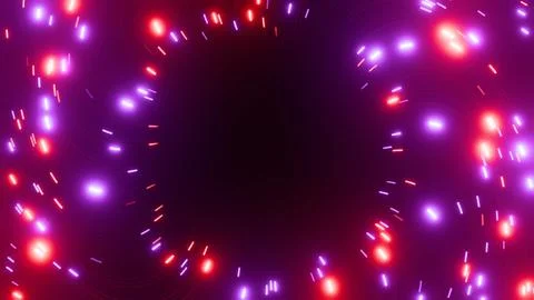 An abstract neon light spiral in outer space has a vivid cyberpunk aesthetic 스톡 일러스트