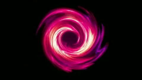 Abstract neon light spiral vortex on black background, seamless loop, digit.. Stock Footage 342040968