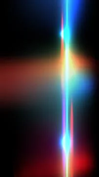 Abstract neon light streaks and futuristic vertical beam on dark background.. Stock Illustration