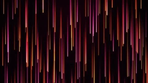 Abstract neon light streaks background: vertical glowing pink and orange pa.. Stock Footage 346241623