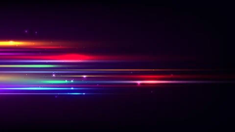Abstract neon light streaks in motion over dark background with futuristic .. Stock Illustration