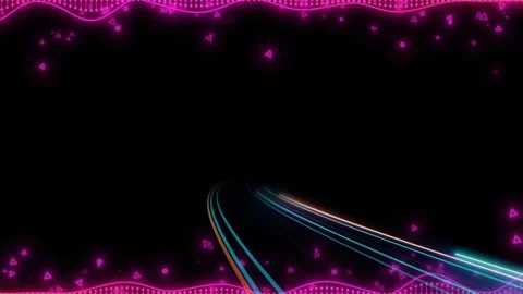 Abstract neon light streaks moving along glowing pink digital dna waveform Stock Footage 345333816