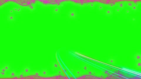 Abstract neon light streaks moving across vibrant green background with Stock Footage 345333867