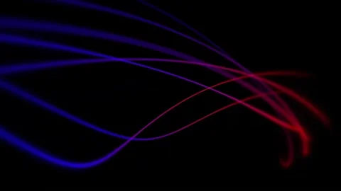 Abstract Neon Light Streaks Seamless Loop On Black Background Stock Footage 336599052