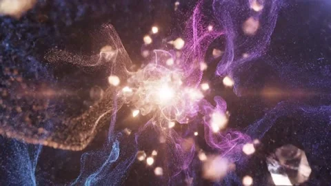 Abstract Neon Light Swirls in Space Stock Footage 324808445