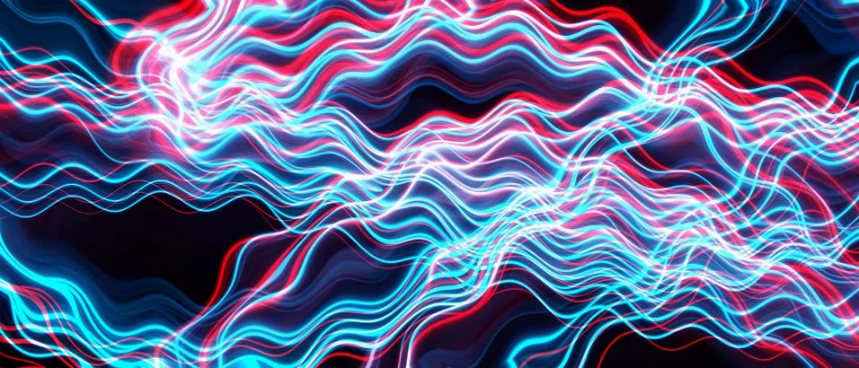 Abstract neon light trail Illustrazione stock