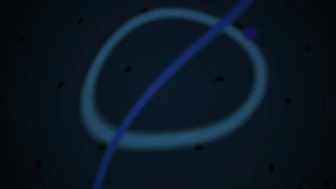 Abstract Neon Light Trail Moving Through A Glowing Circular Ring In Dark Spac Stock Footage 341801872