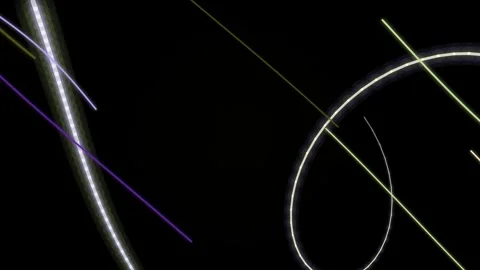 Abstract Neon Light Trails and Circles. Stock Footage 329927441