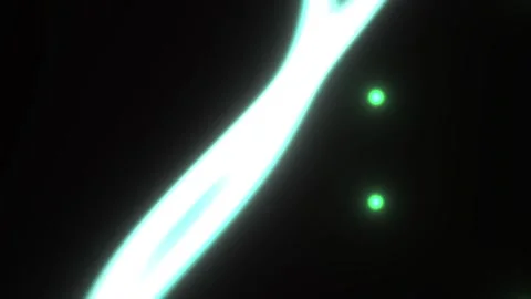Abstract Neon Light Trails and Glowing Particles Moving in Dark Space. Stock Footage 341801887