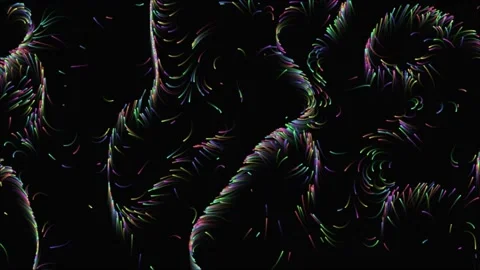 Abstract Neon Light Trails Animation on Black Background Stock Footage 317710896