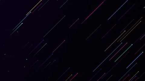 Abstract neon light trails background, dynamic glowing particles motion, fu.. Video stock 346846630