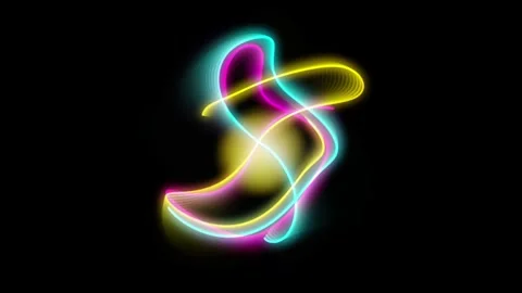 Abstract neon light trails background, glowing colorful fluid motion lines,.. 스톡 동영상 347465354