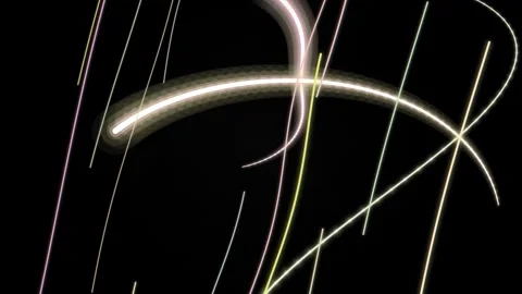 Abstract Neon Light Trails on Black Background. Stock Footage 329466715
