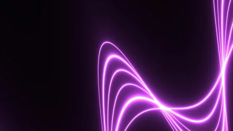 Abstract Neon Light Trails Flowing in Dark Space. Stock Footage 339150629