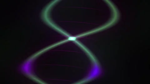 Abstract Neon Light Trails Forming Infinity Symbol Patterns in Dark Space. Stock Footage 341801976