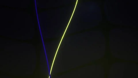 Abstract Neon Light Trails Moving Across a Dark Grid Background. Stock Footage 341802039