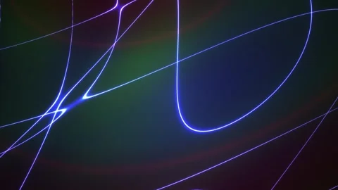 Abstract Neon Light Trails Moving Across Dark Gradient Background. Stock Footage 341802100