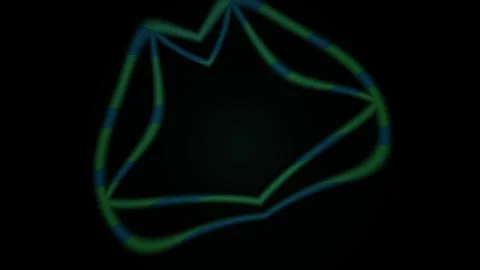 Abstract Neon Light Trails Moving in Geometric Patterns on Black Background. Stock Footage 341802177