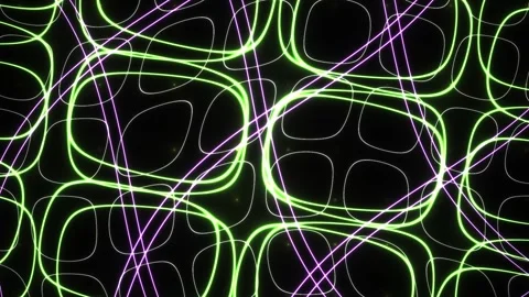 Abstract Neon Light Trails Seamless Loop Animation. Stock Footage 334500009