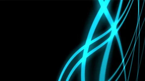 Abstract Neon Light Trails in Vibrant Blue and Cyan Colors. 스톡 일러스트