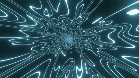Abstract Neon Light Tunnel Motion Background Video, 4K Blue Background Loop Stock Footage 232387702