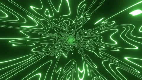 Abstract Neon Light Tunnel Motion Background Video, 4K Green Background Loop Stock Footage 232387705